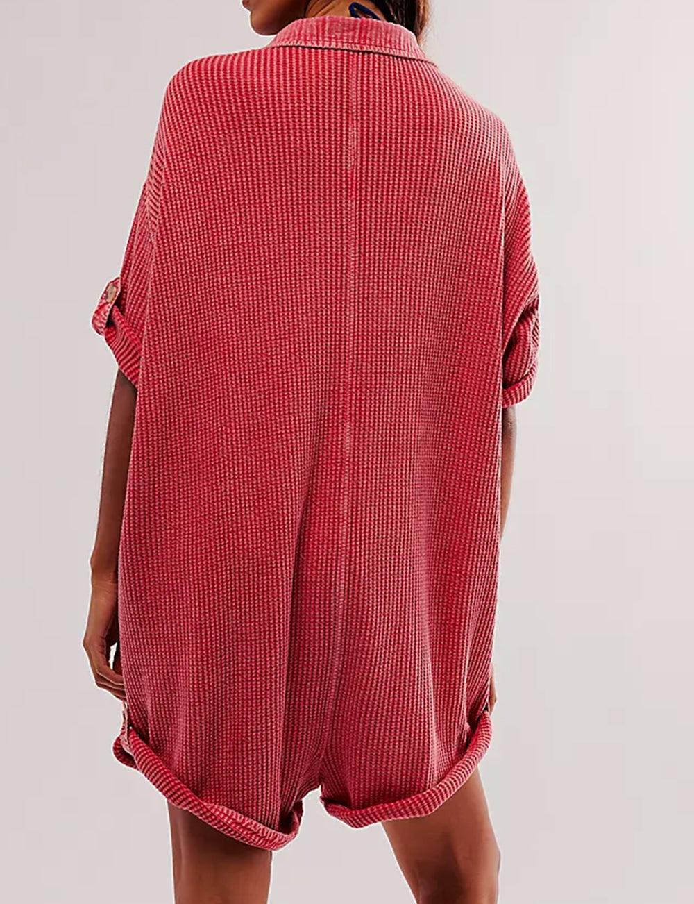 Ladies Solid Color Short Sleeves Romper SKJ518 - SWEETKAMA