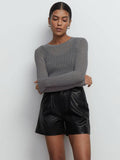 Ladies Solid Color Slim Fit Knit Blouse TX0022 - SWEETKAMA