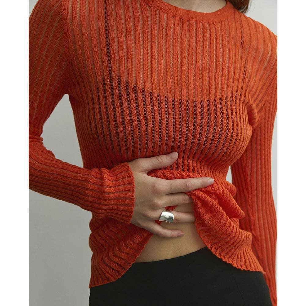 Ladies Solid Color Slim Fit Knit Blouse TX0022 - SWEETKAMA