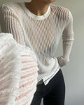 Ladies Solid Color Slim Fit Knit Blouse TX0022 - SWEETKAMA
