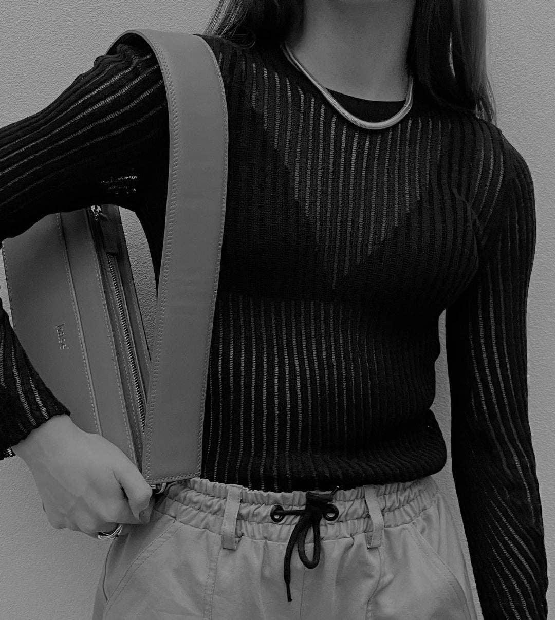 Ladies Solid Color Slim Fit Knit Blouse TX0022 - SWEETKAMA