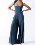 Ladies Solid Color Square Neck Jumpsuit EKDD - SWEETKAMA