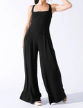 Ladies Solid Color Square Neck Jumpsuit EKDD - SWEETKAMA
