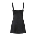 Ladies Solid Color Strap Shoulder Short Dress NG158 - SWEETKAMA