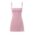 Ladies Solid Color Strap Shoulder Short Dress NG158 - SWEETKAMA