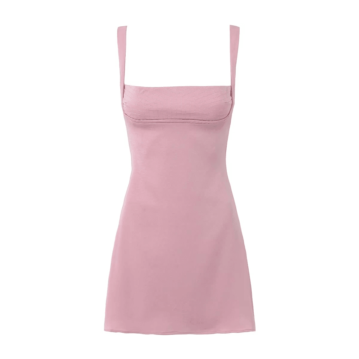 Ladies Solid Color Strap Shoulder Short Dress NG158 - SWEETKAMA