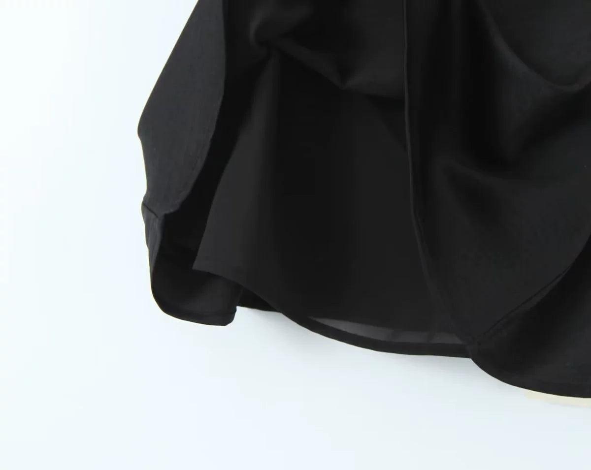 Ladies Solid Color Strap Shoulder Short Dress NG158 - SWEETKAMA