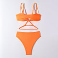 Ladies Solid Color String Straps 2PCS Bikini Set 4038 - SWEETKAMA