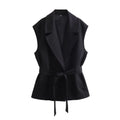 Ladies Solid Color Suit Vest and Pants Sets 7747 - SWEETKAMA