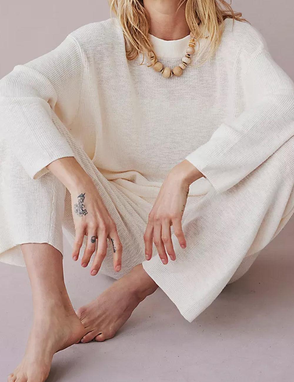 Ladies Solid Color Sweater and Pants Set SKST469 - SWEETKAMA