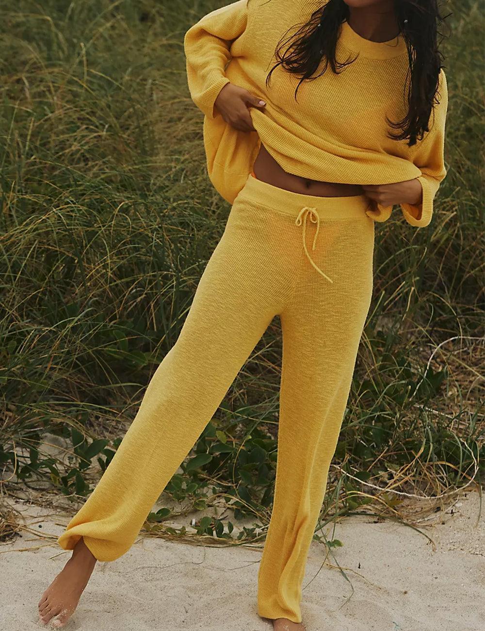 Ladies Solid Color Sweater and Pants Set SKST469 - SWEETKAMA