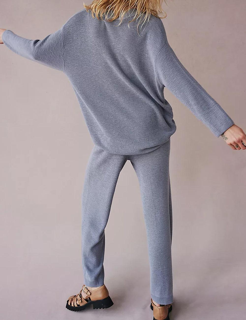 Ladies Solid Color Sweater and Pants Set SKST469 - SWEETKAMA