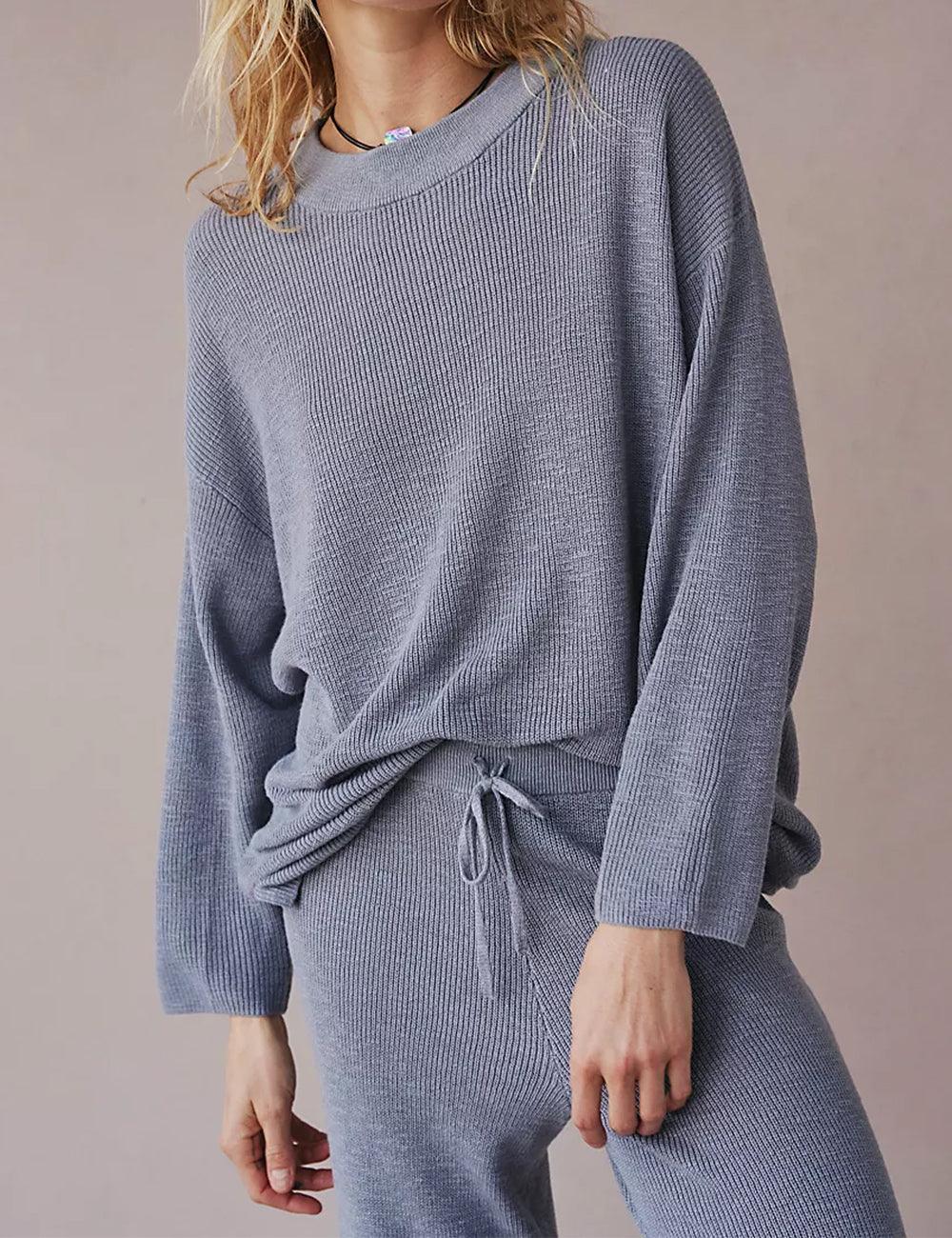 Ladies Solid Color Sweater and Pants Set SKST469 - SWEETKAMA