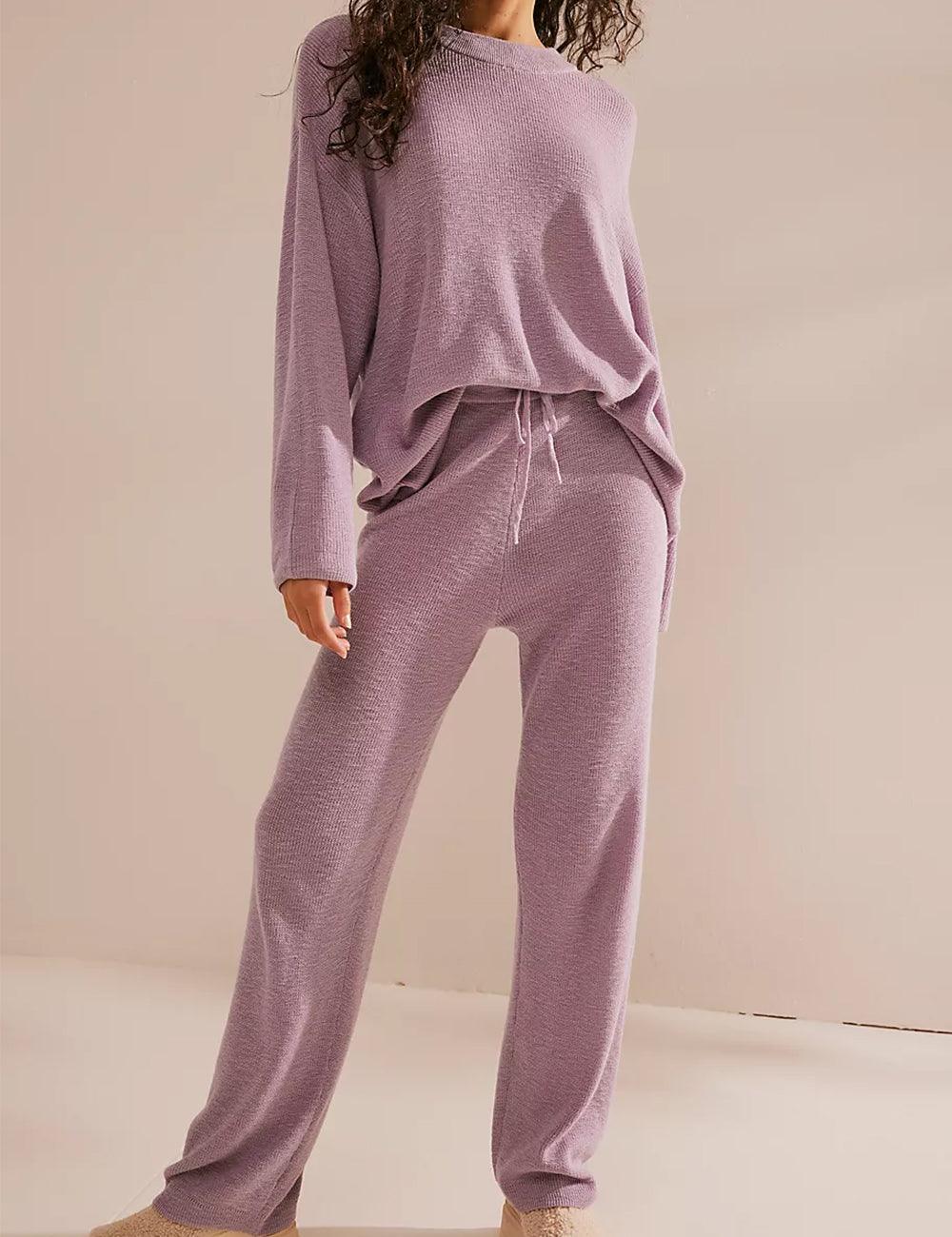 Ladies Solid Color Sweater and Pants Set SKST469 - SWEETKAMA