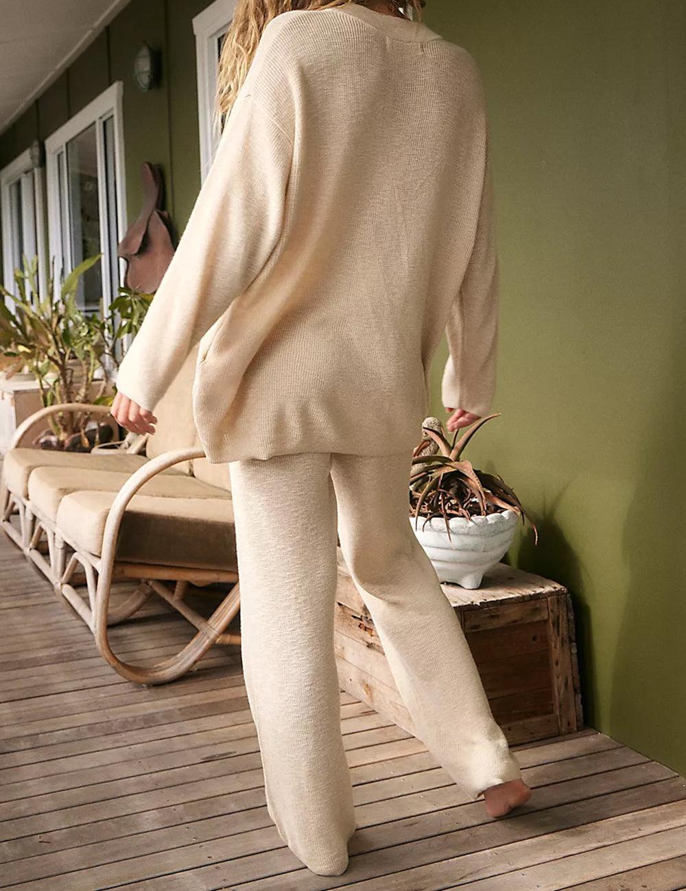 Ladies Solid Color Sweater and Pants Set SKST469 - SWEETKAMA