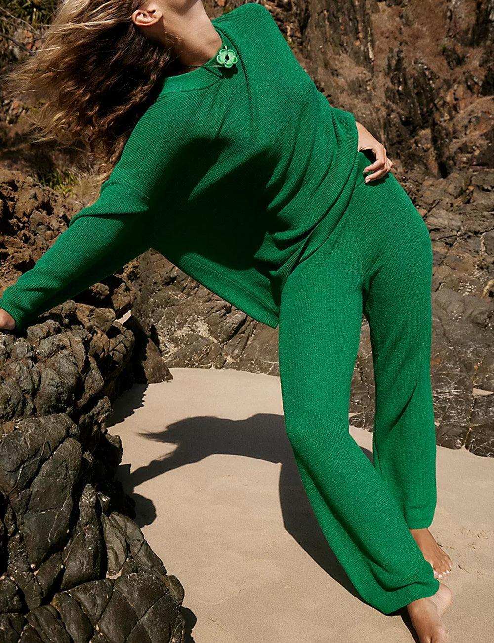 Ladies Solid Color Sweater and Pants Set SKST469 - SWEETKAMA