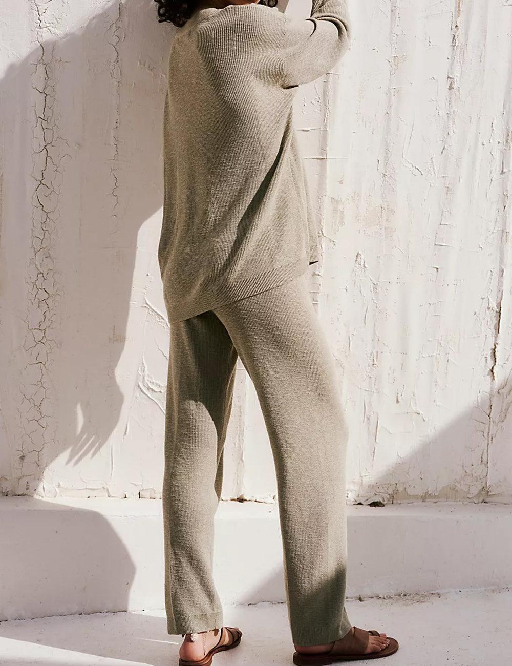 Ladies Solid Color Sweater and Pants Set SKST469 - SWEETKAMA