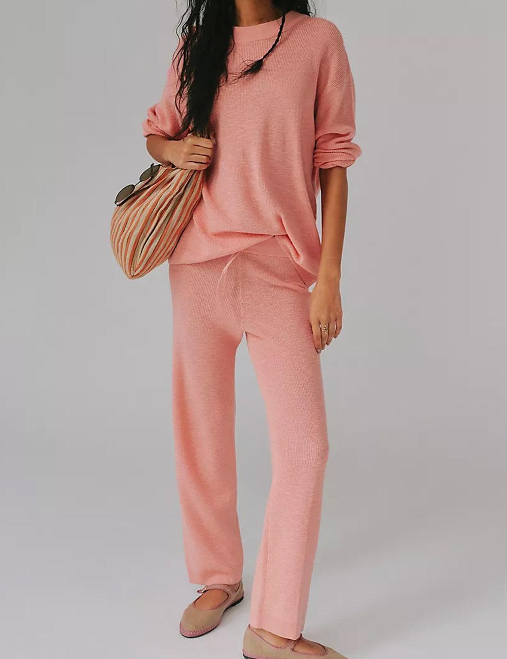Ladies Solid Color Sweater and Pants Set SKST469 - SWEETKAMA