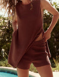 Ladies Solid Color Sweater Vest and Shorts Sets SKST512 - SWEETKAMA