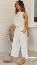 Ladies Solid Color Top and Pant 2PCS Daily Set SKST188 - SWEETKAMA