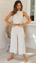 Ladies Solid Color Top and Pant 2PCS Daily Set SKST188 - SWEETKAMA