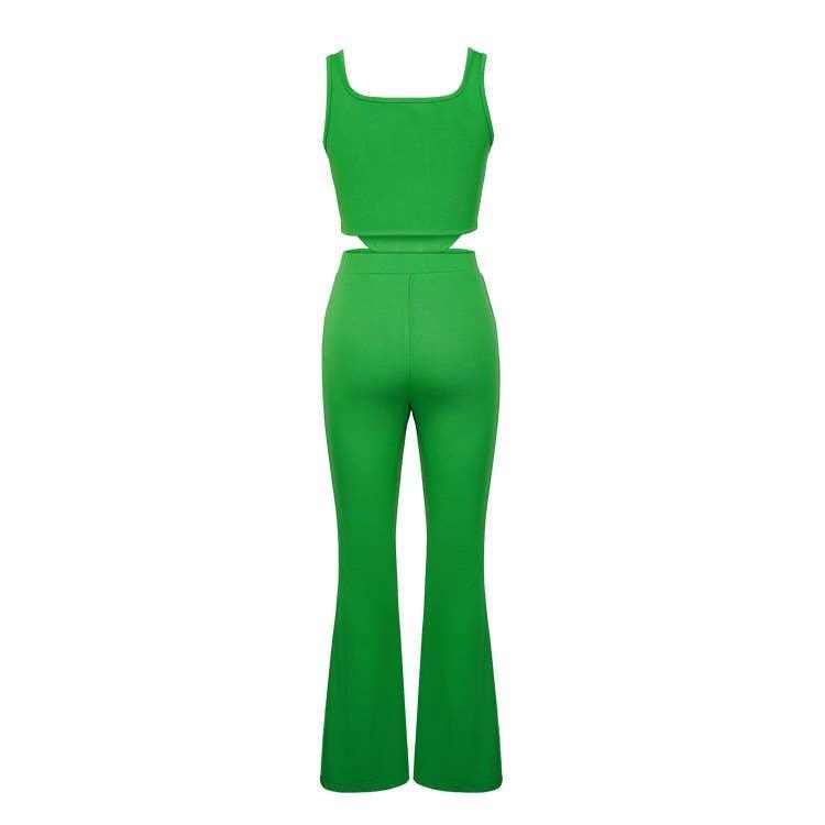 Ladies Solid Color Top and Pant Set Daily Set FY010 - SWEETKAMA