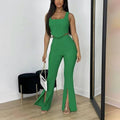 Ladies Solid Color Top and Pant Set Daily Set FY010 - SWEETKAMA