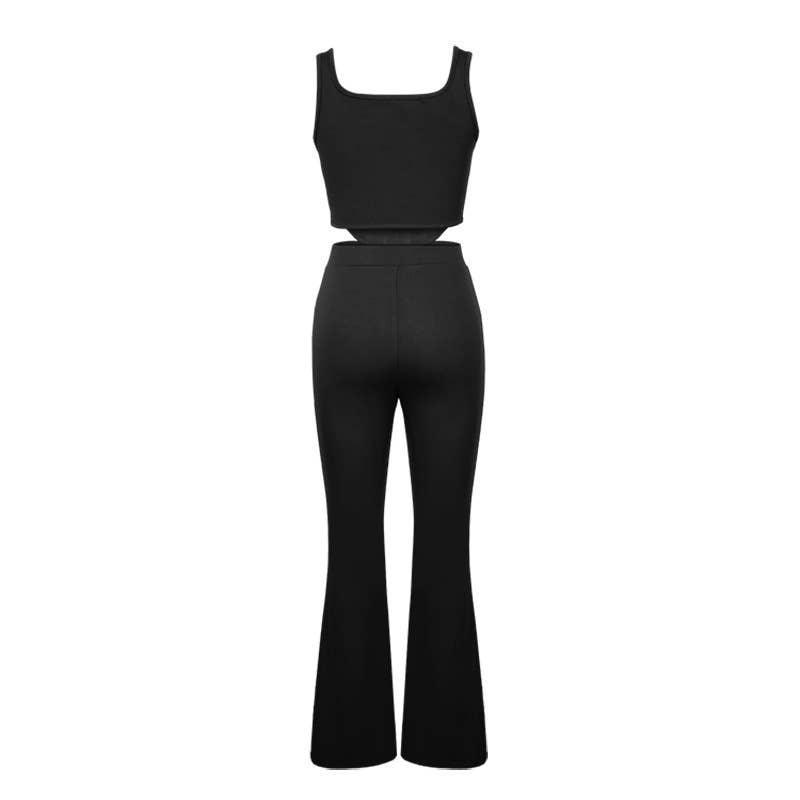 Ladies Solid Color Top and Pant Set Daily Set FY010 - SWEETKAMA