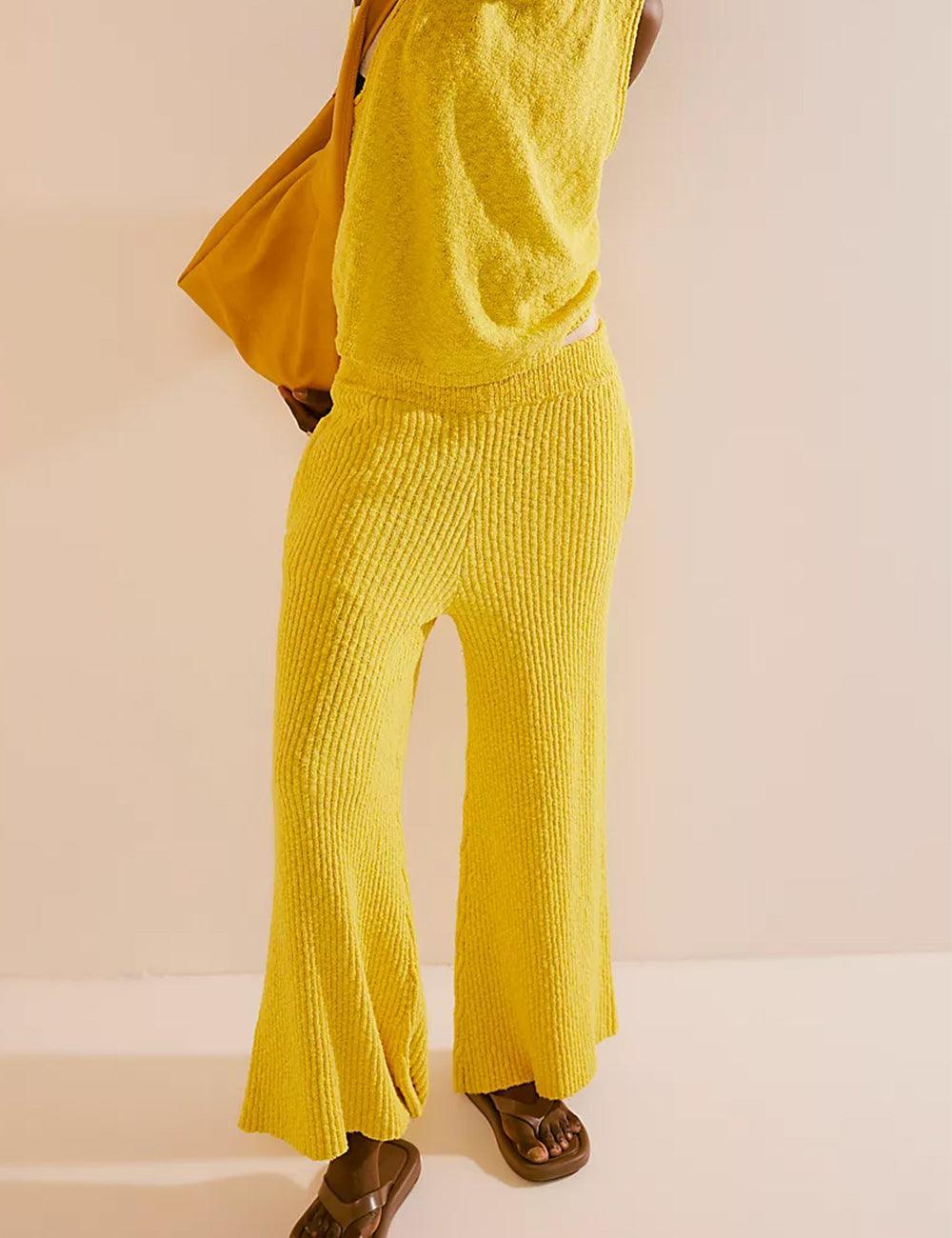 Ladies Solid Color Top and Pants Sets SKST477 - SWEETKAMA