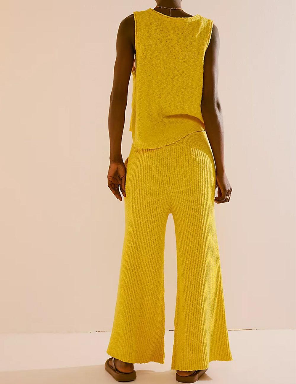 Ladies Solid Color Top and Pants Sets SKST477 - SWEETKAMA