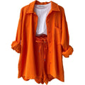 Ladies Solid Color Top and Short Set Daily Set 23109 - SWEETKAMA