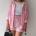 Ladies Solid Color Top and Short Set Daily Set 23109 - SWEETKAMA