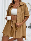 Ladies Solid Color Top and Short Set Daily Set 23123 - SWEETKAMA