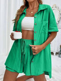 Ladies Solid Color Top and Short Set Daily Set 23123 - SWEETKAMA