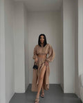 Ladies Solid Color Top & Skirt Set Daily Set TZ8015 - SWEETKAMA