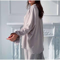 Ladies Solid Color Top Pant 2PCS Set 7395 - SWEETKAMA