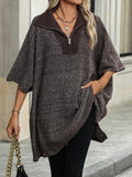 Ladies Solid Color Turndown Collar Knit Top E2391 - SWEETKAMA