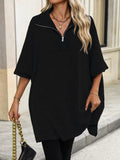 Ladies Solid Color Turndown Collar Knit Top E2391 - SWEETKAMA
