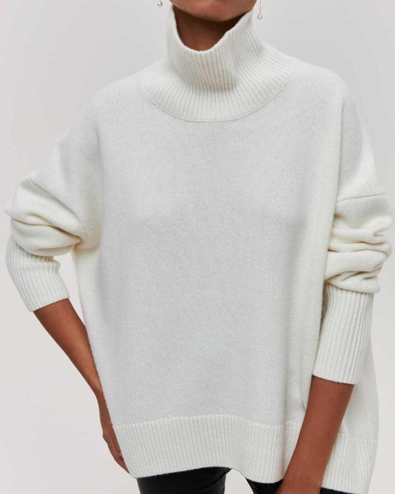 Ladies Solid Color Turtleneck Knit Sweater 5605-后续发布 - SWEETKAMA