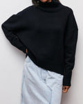 Ladies Solid Color Turtleneck Knit Sweater 5605-后续发布 - SWEETKAMA