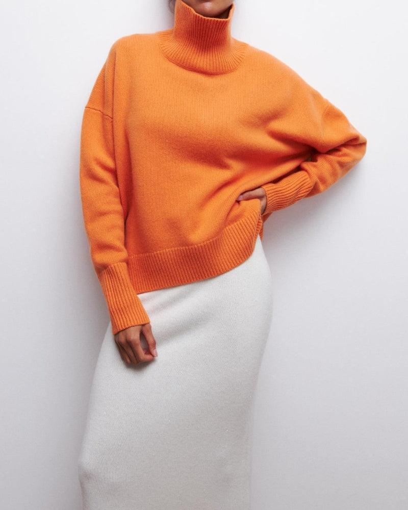 Ladies Solid Color Turtleneck Knit Sweater 5605-后续发布 - SWEETKAMA