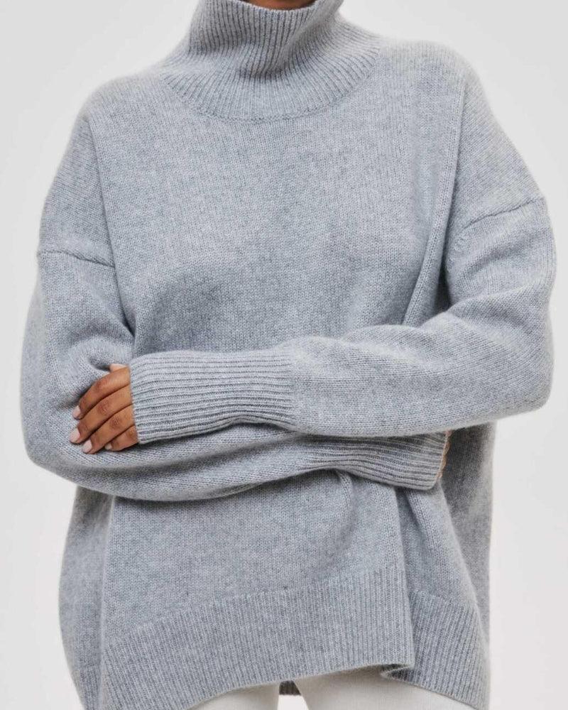 Ladies Solid Color Turtleneck Knit Sweater 5605-后续发布 - SWEETKAMA
