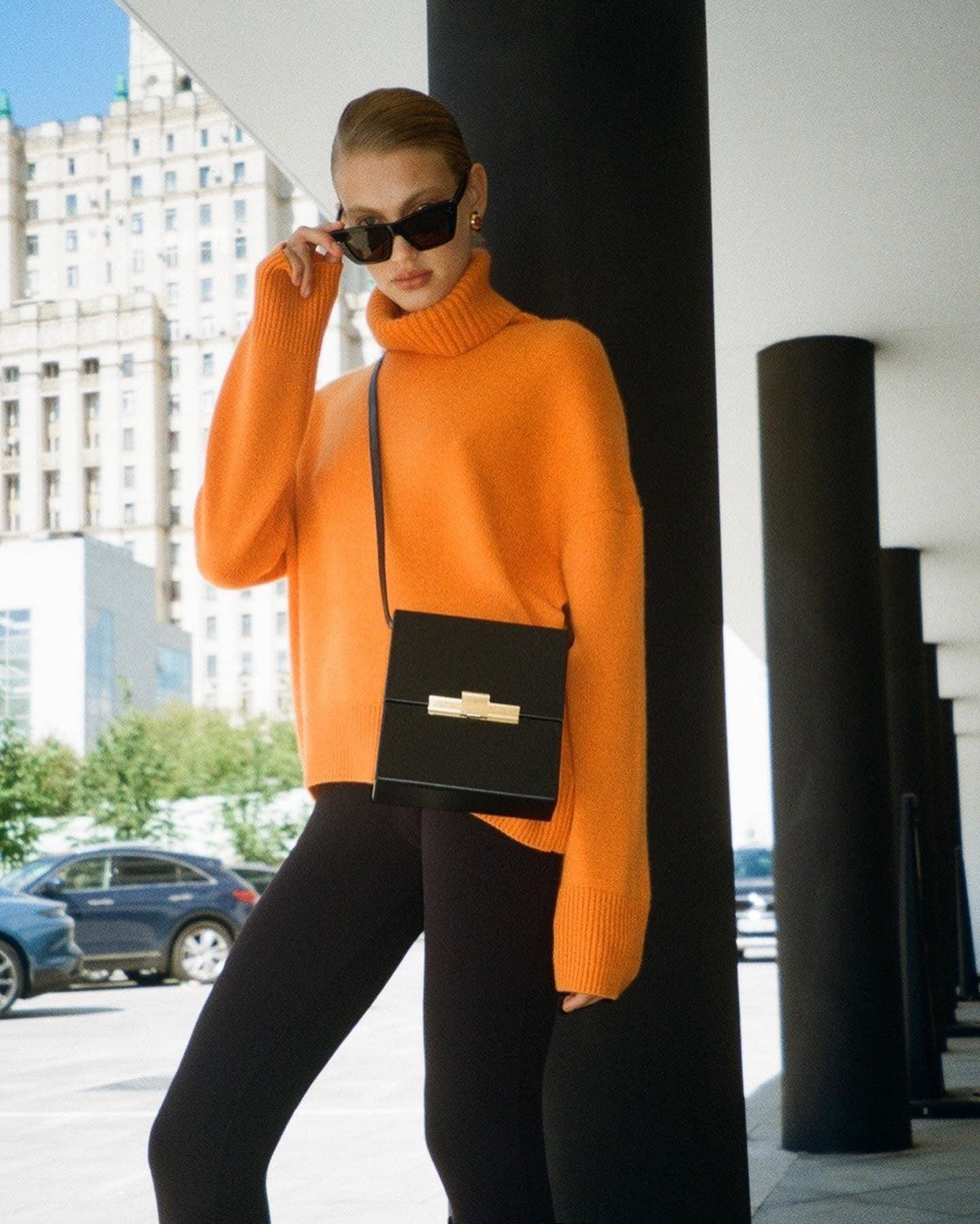 Ladies Solid Color Turtleneck Knit Sweater W003 - SWEETKAMA
