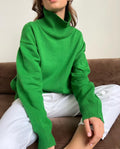 Ladies Solid Color Turtleneck Knit Sweater W003 - SWEETKAMA