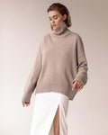 Ladies Solid Color Turtleneck Knit Sweater W003 - SWEETKAMA