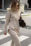 Ladies Solid Color Turtleneck Knit Sweater W013 - SWEETKAMA