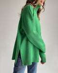 Ladies Solid Color Turtleneck Knit Sweater W013 - SWEETKAMA