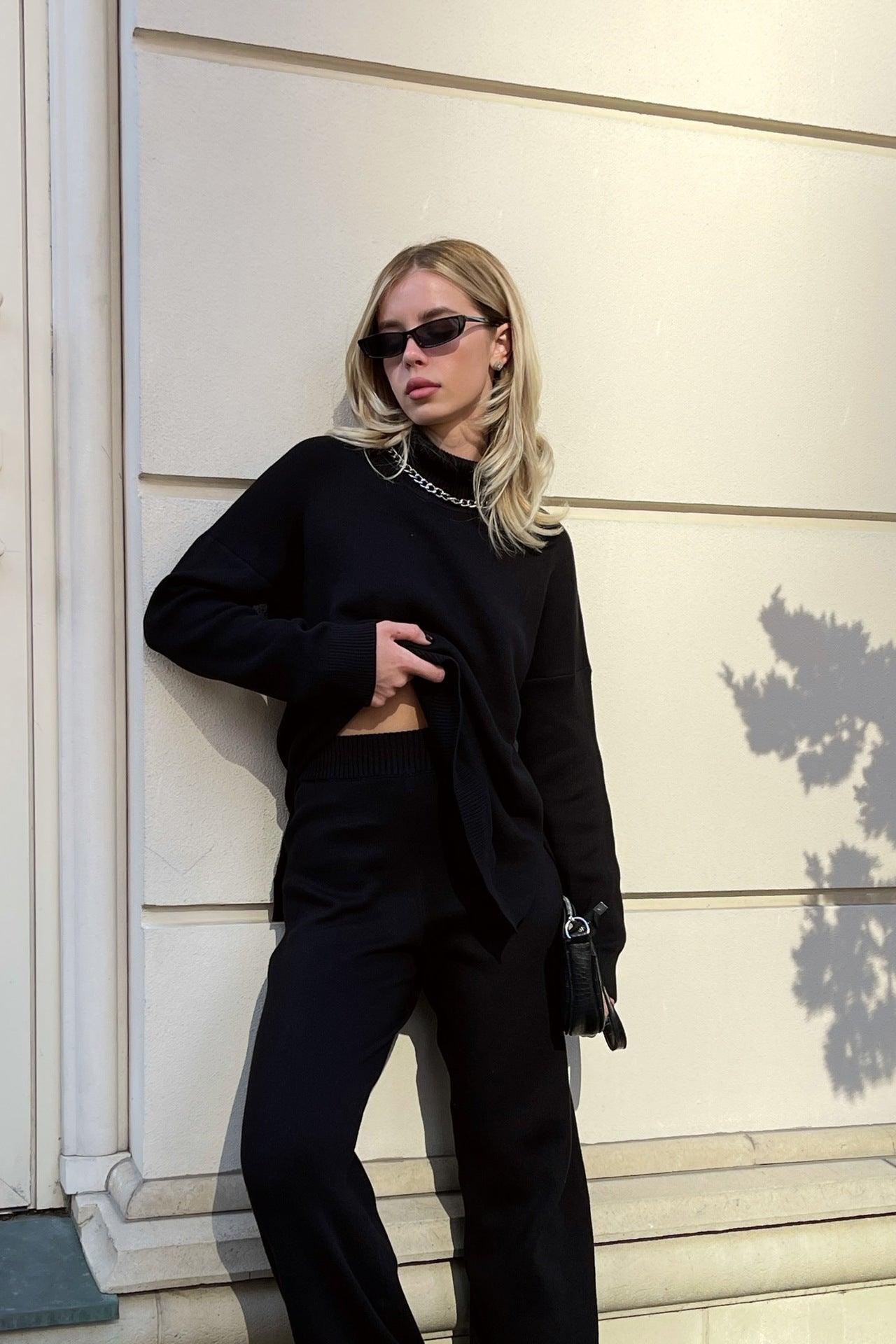 Ladies Solid Color Turtleneck Knit Sweater W013 - SWEETKAMA