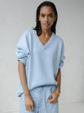 Ladies Solid Color V Neck Knit Sweater 015 - SWEETKAMA