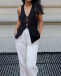 Ladies Solid Color V Neck Knit Vest 0618# - SWEETKAMA